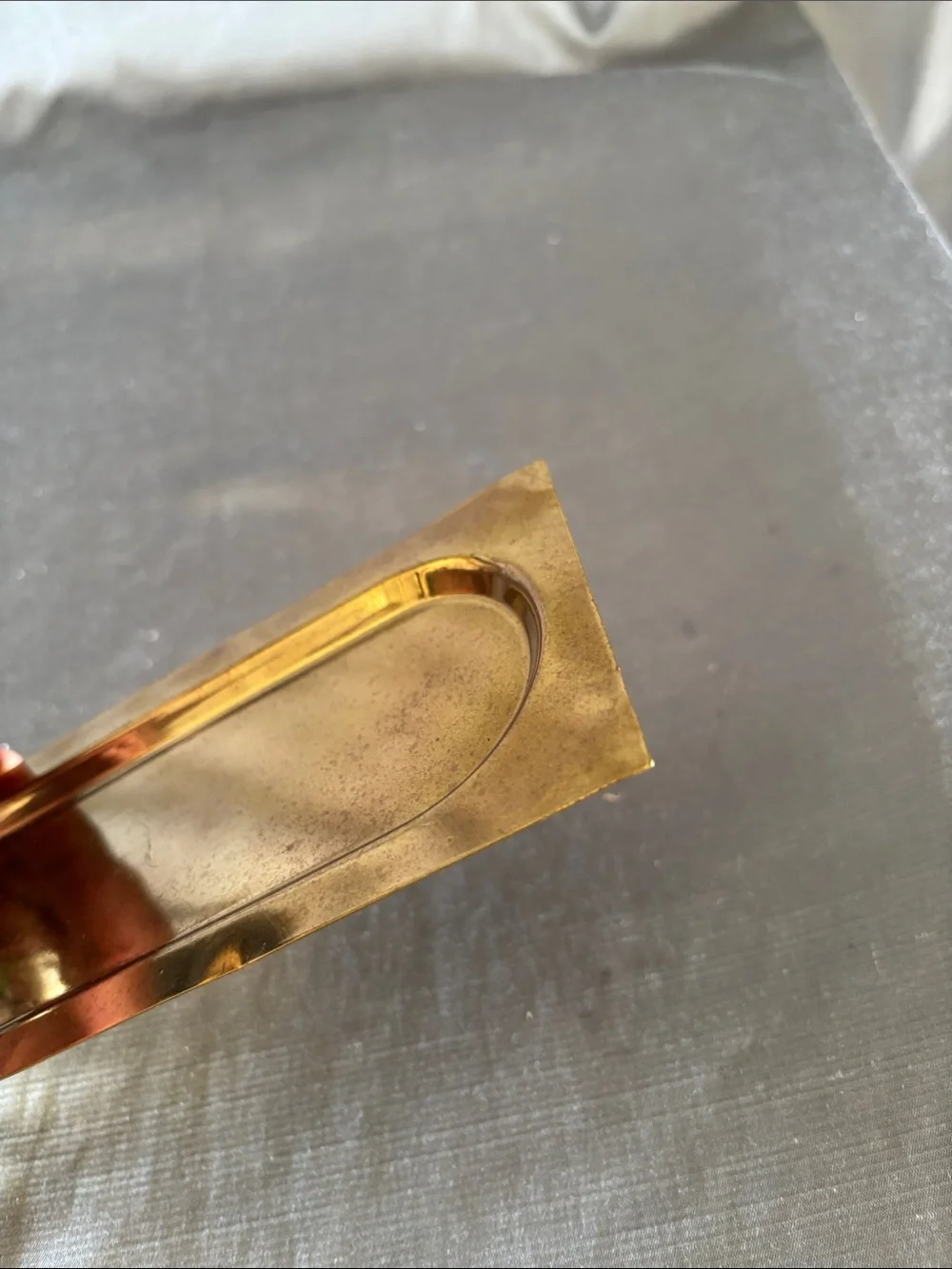 Small Brass Rectangular Vanity Tray - Gold